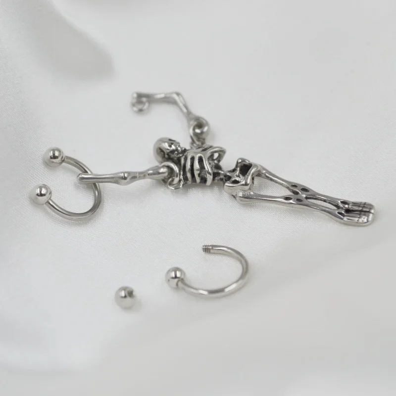 Lot10pcs Všetky z nehrdzavejúcej ocele lebka tela piercing prsteňový štít prsteň bradavky na uši piercing telo piercing šperky