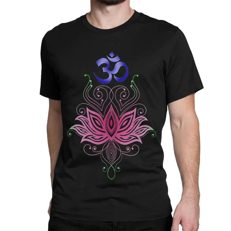 Lotus-om T košele muži Pure bavlnené vintage tričká Shiva Hindu Ganesha God India Lingam Tees s krátkym rukávom oblečenie plus veľkosť plus veľkosť