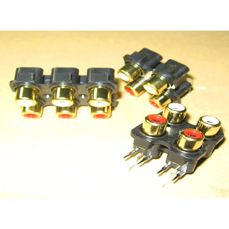 Lotus Socket Power Zosilňovač shell puzdro 4 číslice 6 číslic zlatatý vstup Lotus Socket Power Zosilňovač podvozok RCA