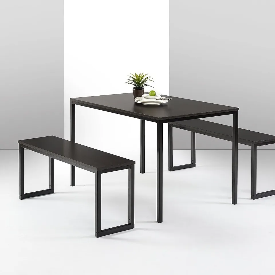 Louis Modern Studio Collection Soho Dining Table s dvoma lavicami (3 -dielna súprava) - espresso