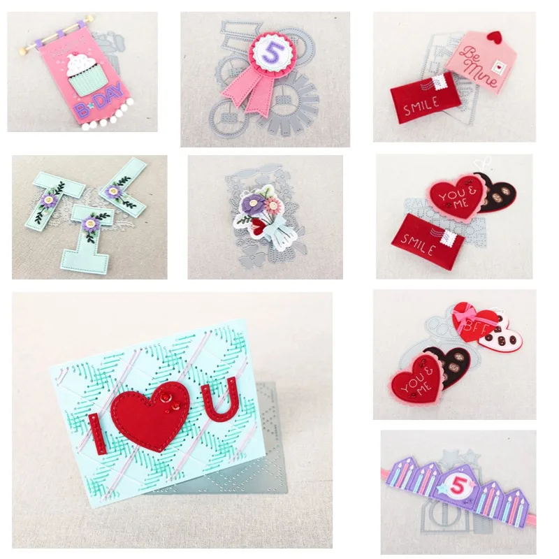 Love Birthday Sweet Treatsvalentine Chocolate Flowers Kov kov Cutting Dies Silikone Stamps Scrapbooking Stencil Photo album karta