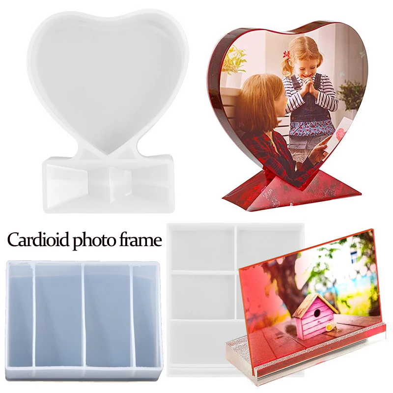 Love Heart Photo rám silikónové pleseň Epoxidová živici Silikón Domov Ozdobné formy pre DIY Epoxidové živice šperky výroby doplnkov