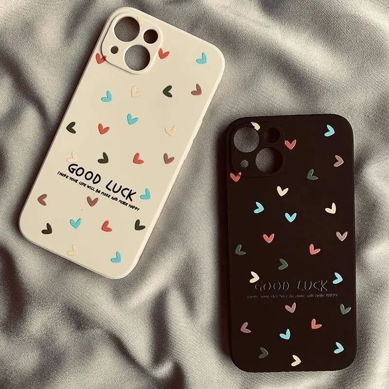 Love Heart Square Silikone Pase pre iPhone 11 12 13 14 15 Pro Max xs x xr 7 8 16 15 Plus SE 2 Ochranné obaly