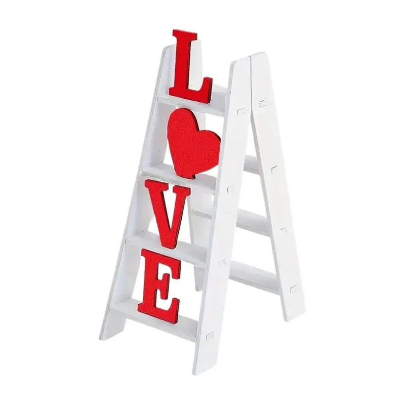 Love Valentine Ladder Model stolové drevené ozdoby Domáce dekorácie pre svadobné dekorácie