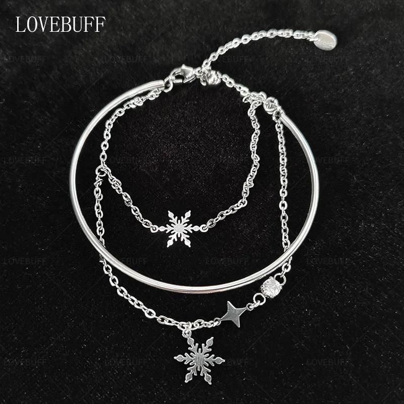 LoveBuff Lad Zayne Secret Promise Dream Revisited Snowflake Charm z nehrdzavejúcej ocele náramok