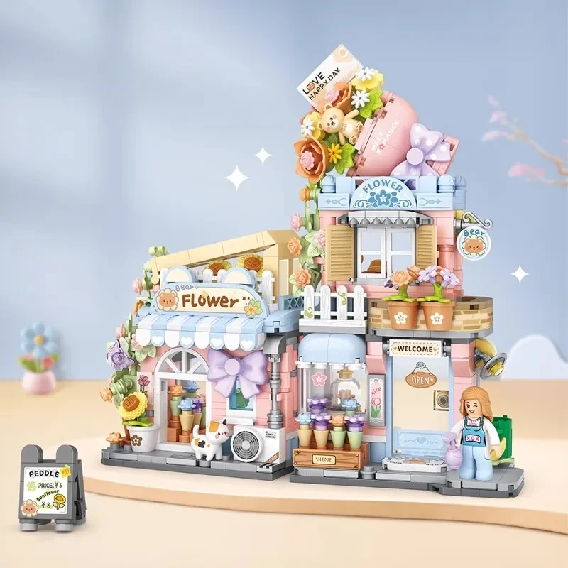Loz Flowers Diy Decoration Blocks Domáce dekorácie Model Budúce bloky Hračky Zhromaždenie Hračka vianočný darček pre deti dospelý