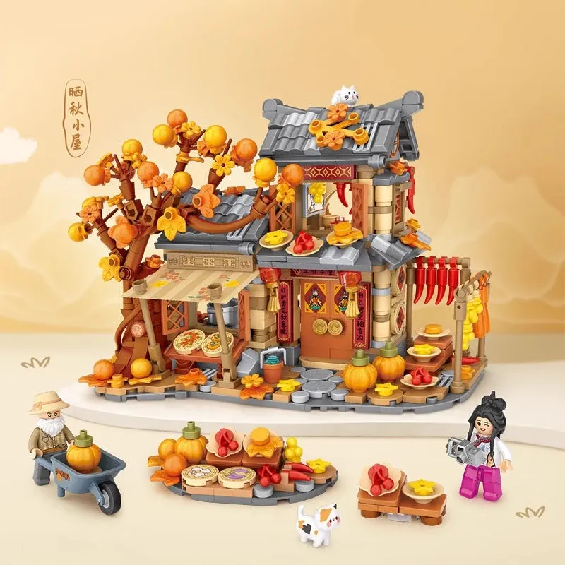 LOZ jesenný dom DIY DEY DECORÁCIA Bloky Domáce dekorácie Model Budúce bloky Hračky Zhromaždenie Hračka vianočný darček pre dospelých
