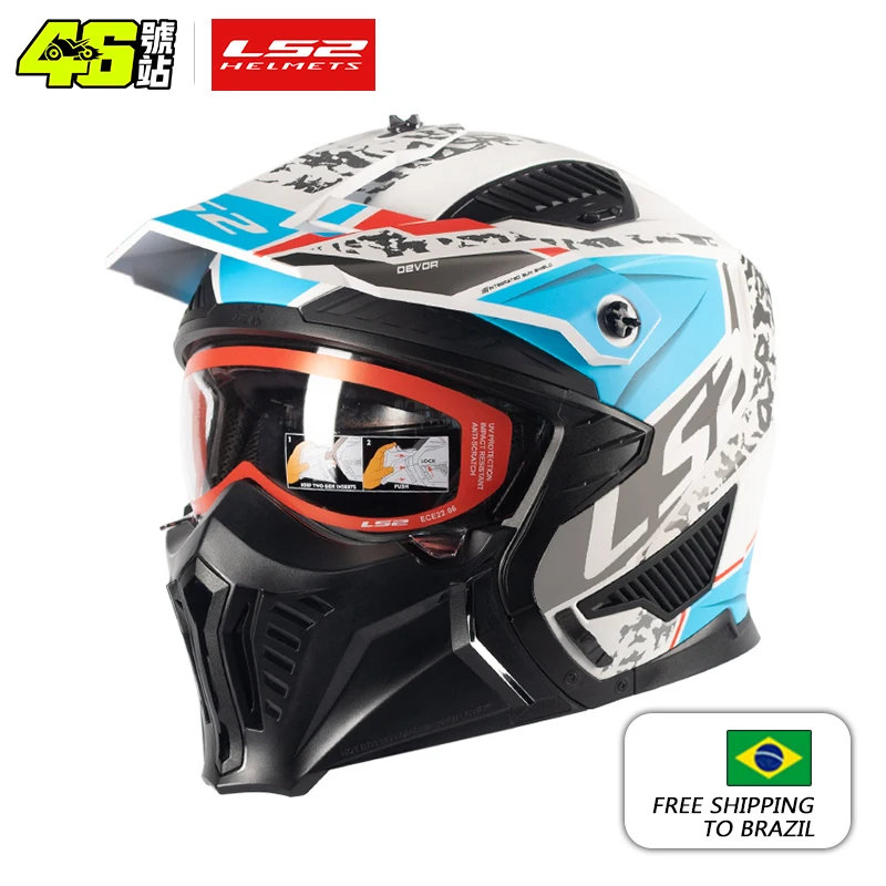 LS2 OF606 Kombinácia unisexu unisex otvorená tvár Motocyklový motocyklový motokros Men ženy módne prilby ECE R22.06