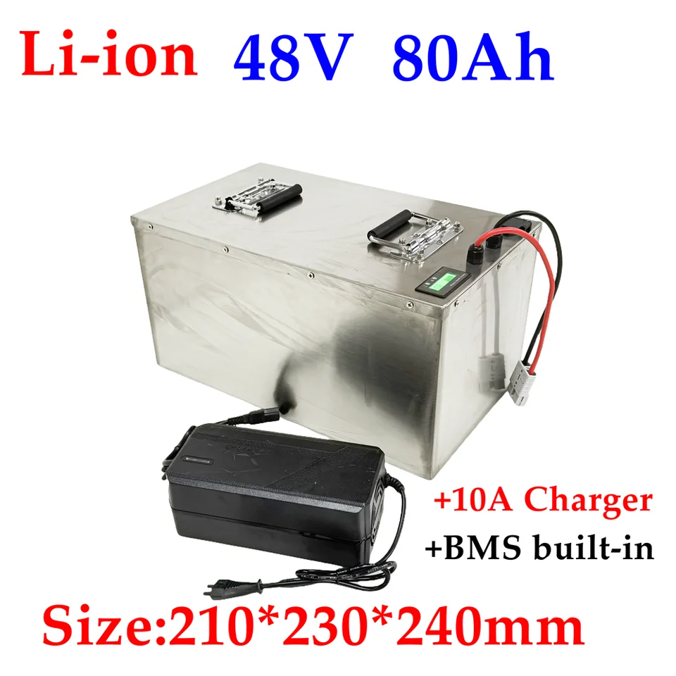 LT-48V 80AH lítium-iónovej li-iónovej batérie č. 48V 100AHBATTERY BMS pre 5000W RV EV Scooter Tricy Rybárska loď + 10A nabíjačka.
