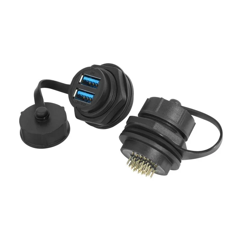LU25 dvojvrstvový letecký plugový panel predný MUT Quick USB2.0USB3.0 Ženská zásuvka USB konektor pre prenos počítačovej siete