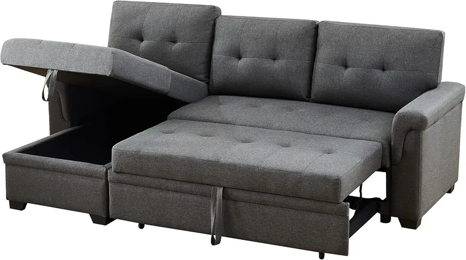 Lucca Section Sleeper Sofa - všestranná spánková gauč a pohovka s úložným priestorom - pohodlná gauč, malá spánková pohovka Counch