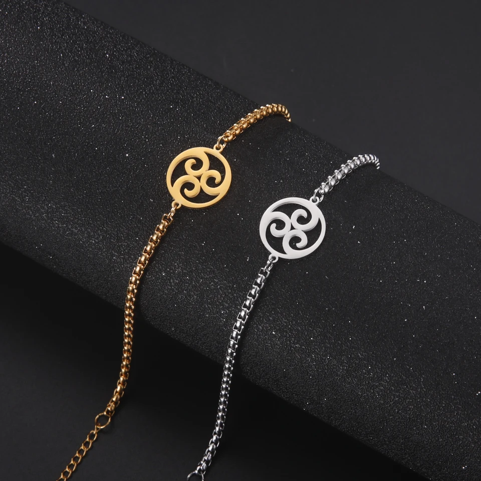 Lucktune Triskelion Irish Celtic Symbols náramok pre ženy Men muž z nehrdzavejúcej ocele Celtic Trinity Knot Náramok Amulet Amulet Jewelry Gift