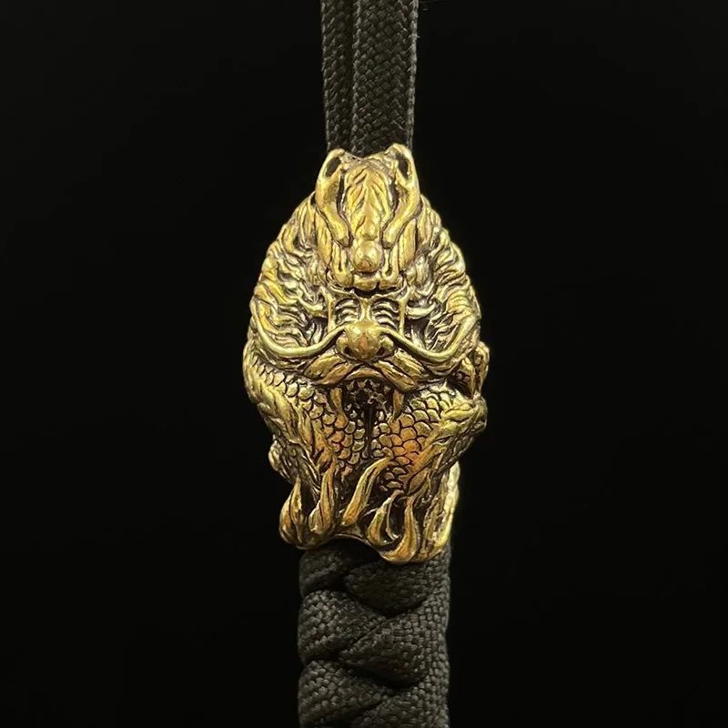 Lucky Beast Chinese Dragon Brass Knife Beads