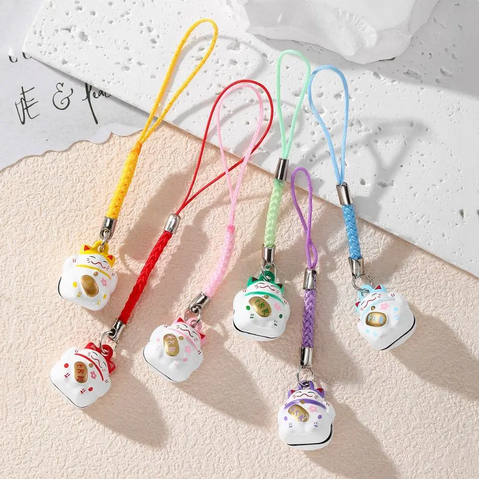 Lucky Cat Lucky Cat Phone Charms Charms čarodejnice čínsky štýl Maneki Neko reťaz s krátky
