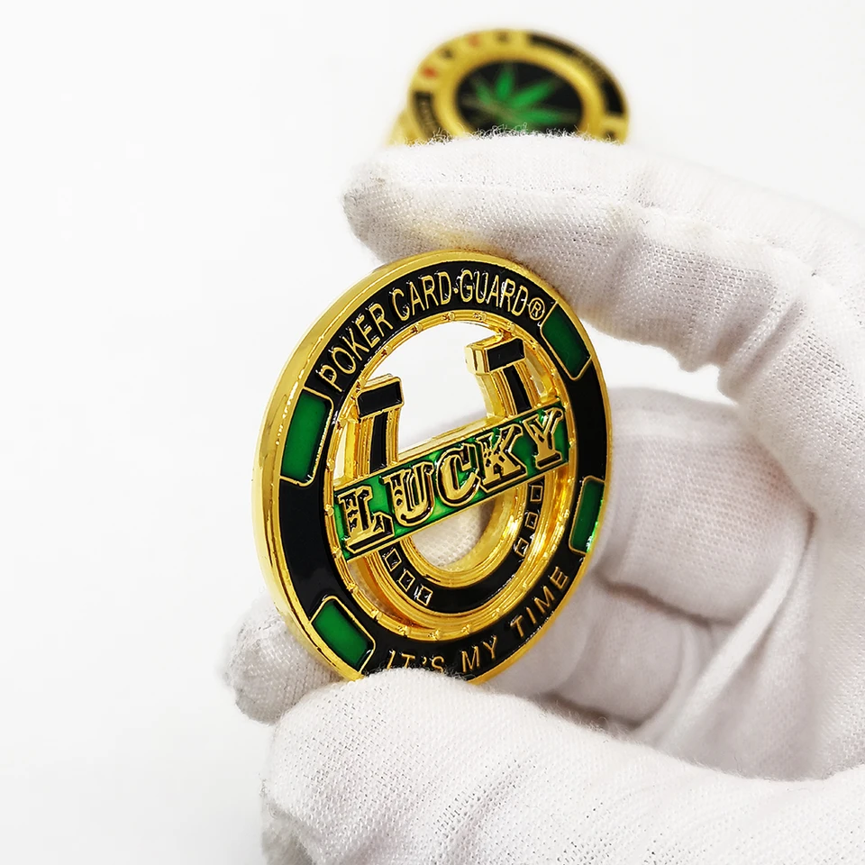 Lucky Gold Hollow Pamätná minca pokerový strážca karta Guart Luck Blessing Magic Coins Souvenír Darčeky Drop Shipping