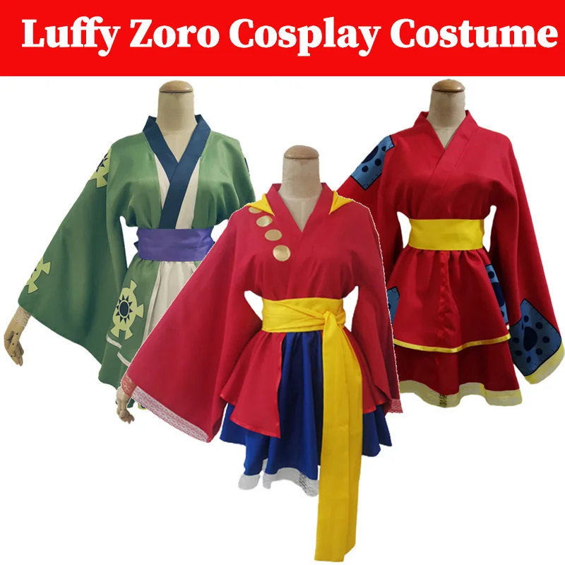 Luffy Cosplay zoro lolita šaty kimono kostým anime pirátske oblečenie Ženy Dospelé dievčatá Halloween Carnival Masguise Suits