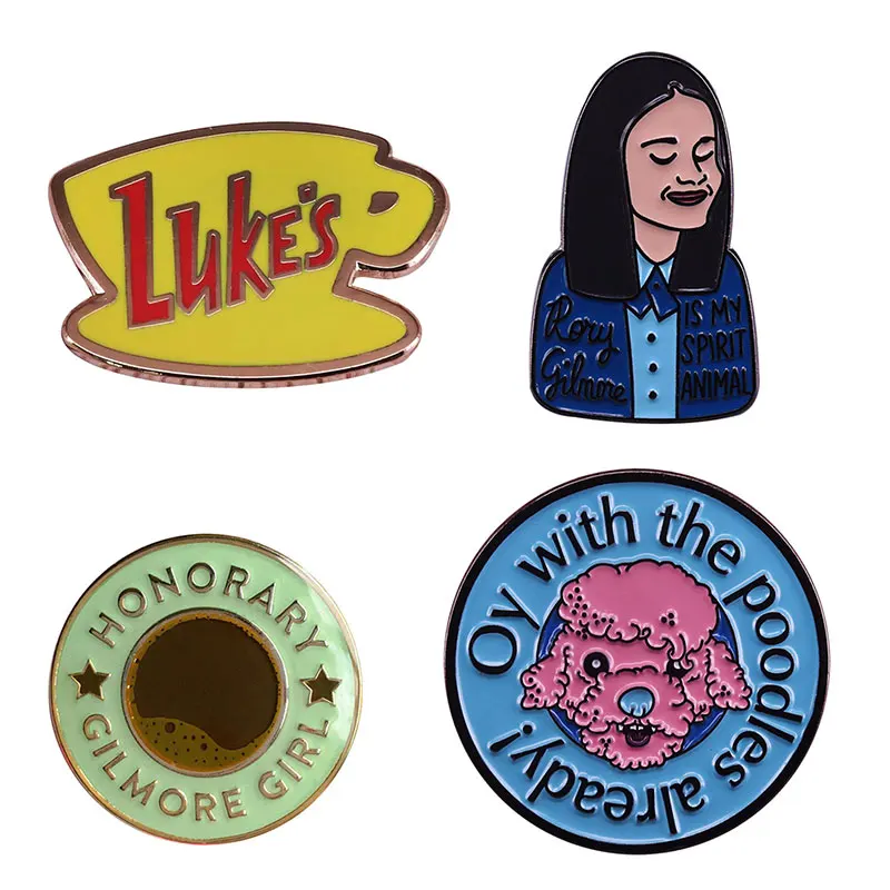 Luke's Diner Coffee hrnček Gilmore Girls Enamel Pin klopa PIN pre oblečenie brošne na batohovom kufríku odznak šperky na šperky