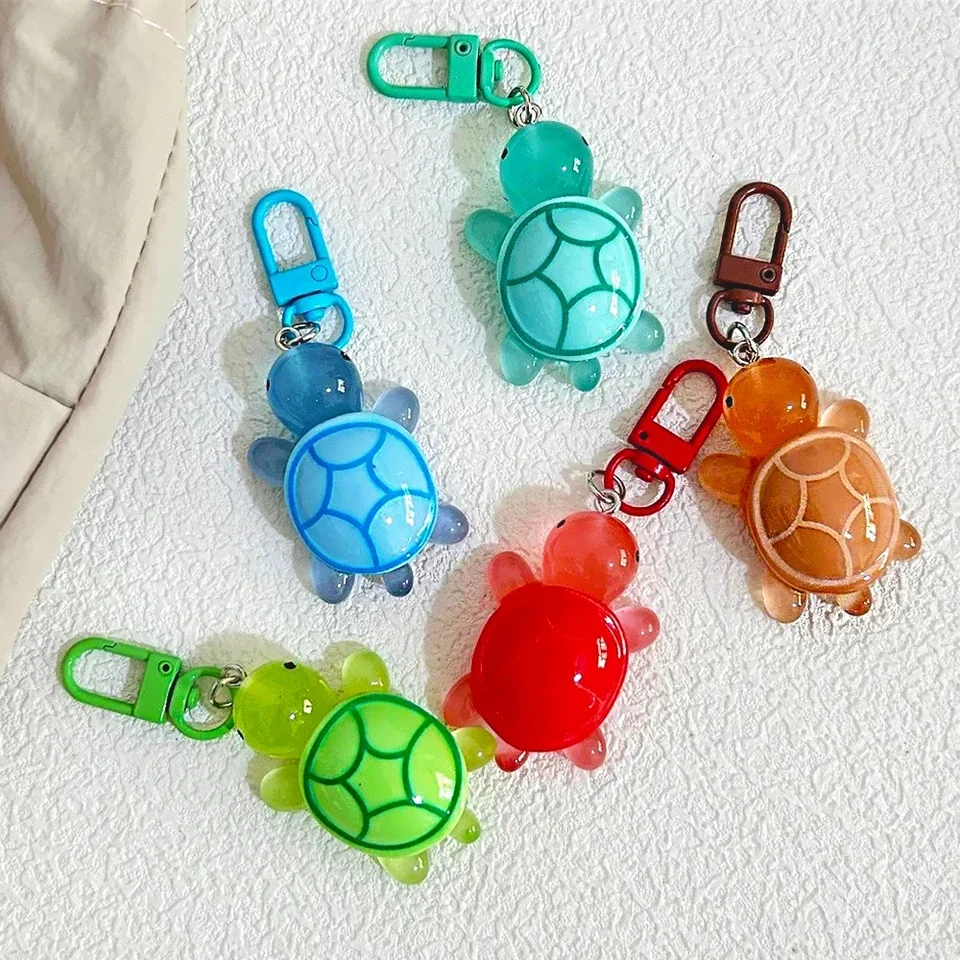 Luminou Turtle prívesok kľúča žiara v tmavo akrylovej korytnačke Keyring Keyring Boys Girls Batoh batohu slúchadlá Charms príslušenstvo
