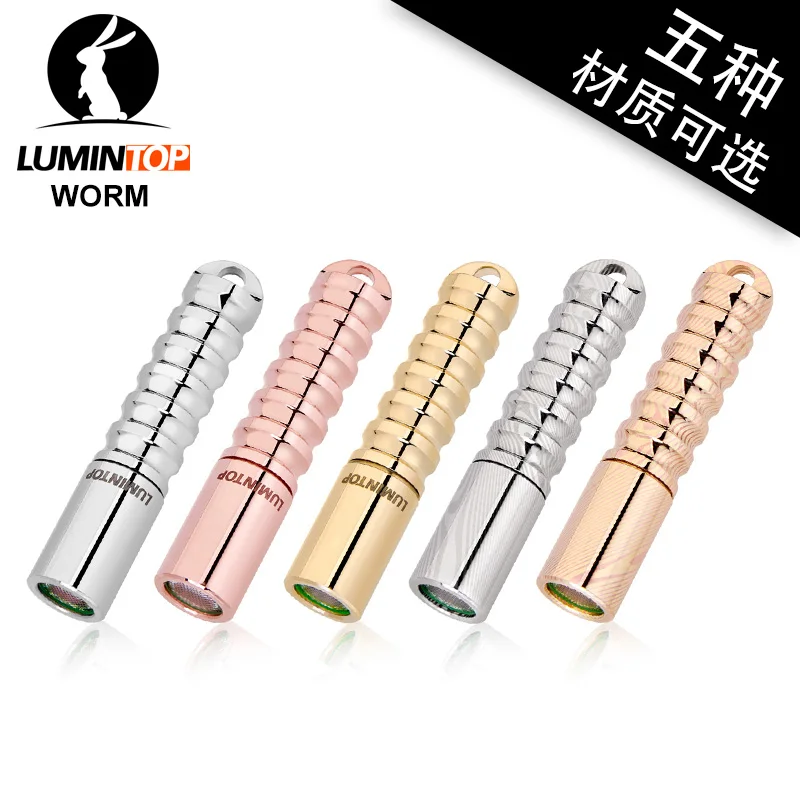 Lumintop Worm Mini baterka s rôznymi materiálmi mosadzný mosadz damašk mokume 120 lumens aaa baterka