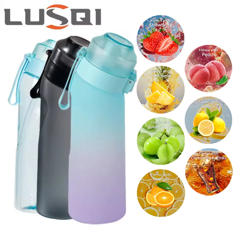 LUSQI 650 ml fľaša s príchuťou vody s príchuťou vody so 7ks náhodnou príchuťou Spory Sports Straw Cup Tritan pre vonkajšie športové bpa zadarmo