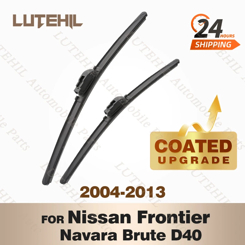 Lutehil's Silikone Front Wiper Set pre Nissan Frontier Navara Brute D40 2004 - 2013 2012 potiahnutý čepeľ čepera čelného skla 24 