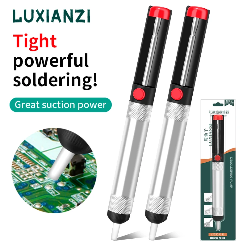 Luxianzi hliníkové dessolderingové čerpadlo sacie plechové plechové spájkovanie Sucker Dra Emerum Vákuum spájkovanie železo Desolder Randing Tool