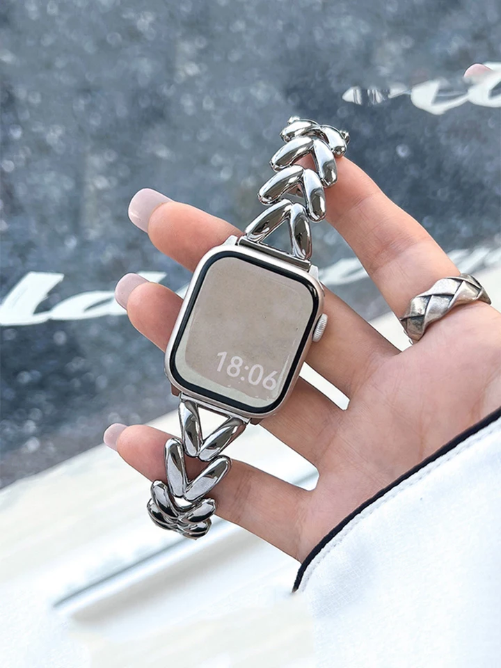 Luxury Love Heart Metal Strap For Apple Watch Band ultra 44 mm 45 mm 41 40 mm žien žien náramok pre IWatch série 9 8 6 7 SE 4