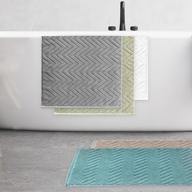Luxusná bavlnená vaňa kúpeľ rut pruhovaná vlna Jacquard Domáca kúpeľňa rohož vysoký absorpčný hotel podlahový uterák nevlastný koberec