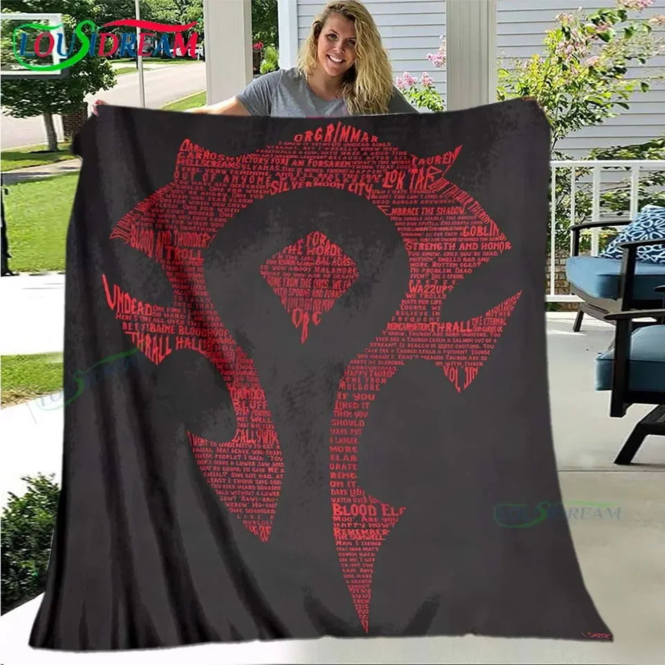 Luxusná hra World W-Warcraft Deaket, flanel hodí prikrývku pre domácu spálňu pohovku piknik Pikniku turistika na voľný čas zdriemnutím