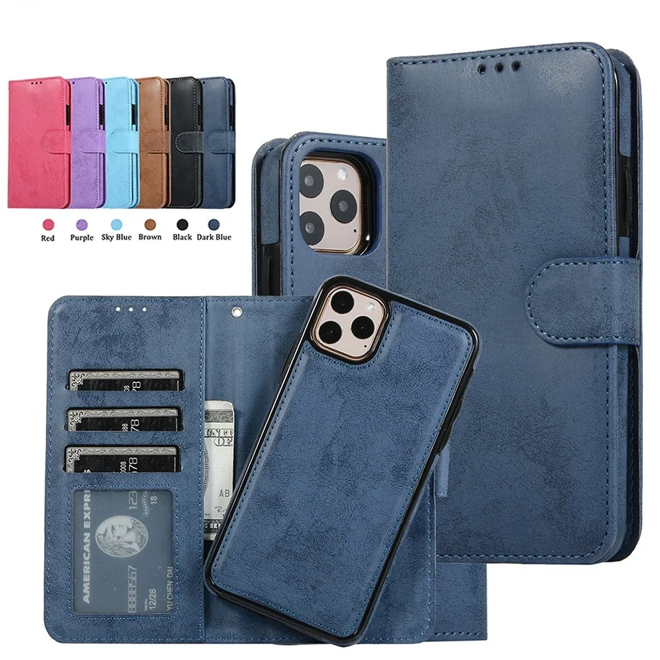 Luxusná kožená odnímateľná flip karta karty pre iPhone 13 14 15 16 Pro Max 12 Mini 11 XR XR x Plus 16Pro i16 Taška na telefón