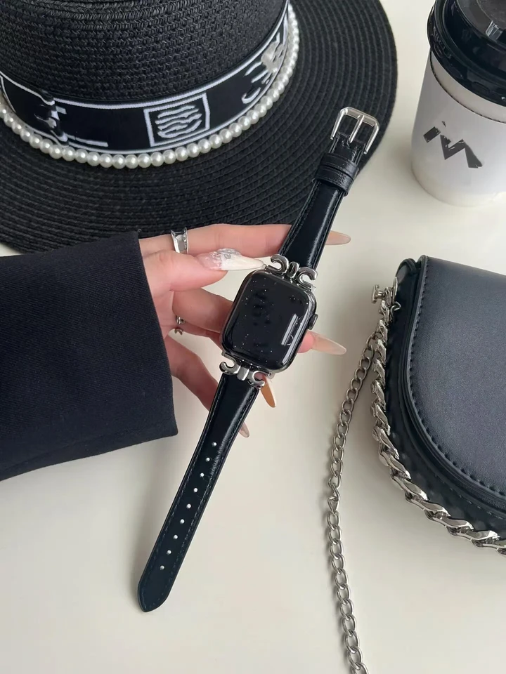 Luxusná kožená slučka pre Apple Watch Band pre ženy korea tenká pre remienok Iwatch