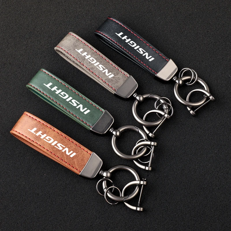 Luxusná kožená šnúrka Keychain Car Key Ring Jewelry pre Honda Insight Ze Car Accessory s logom