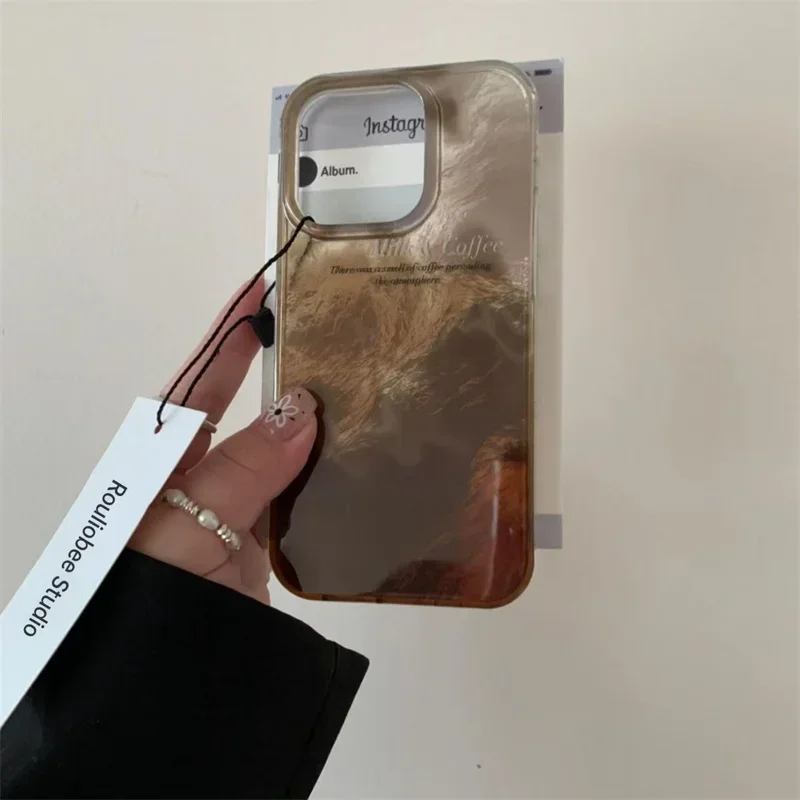 Luxusná káva Farba miešanie gradientu Puzdro pre iPhone 16 15 14 13 12 11 Pro Max 7 8 Plus x XS SE22 SOCKOPPROUS THO