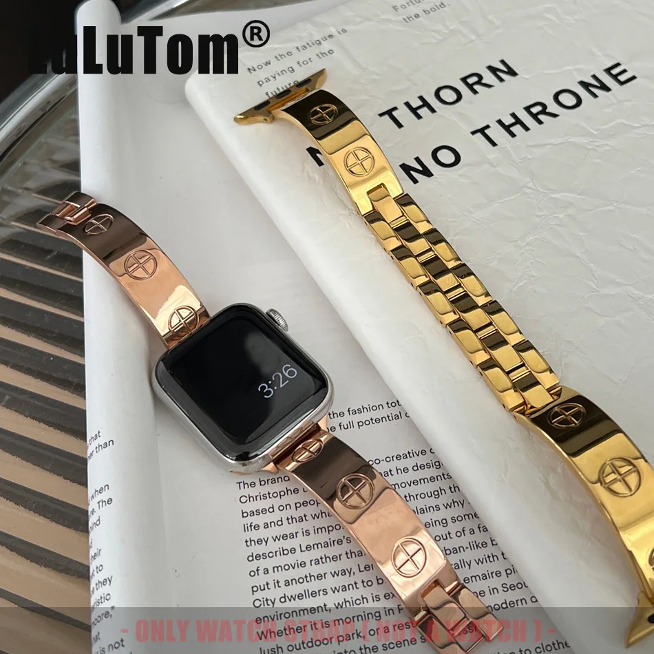 Luxusná žena náramky pre náramky pre Apple Watch Series 10 Uitra 9 8 7 6 SE Band Iwatch 38 40 41 42 44 45 46 49 mm špičkové hodinky