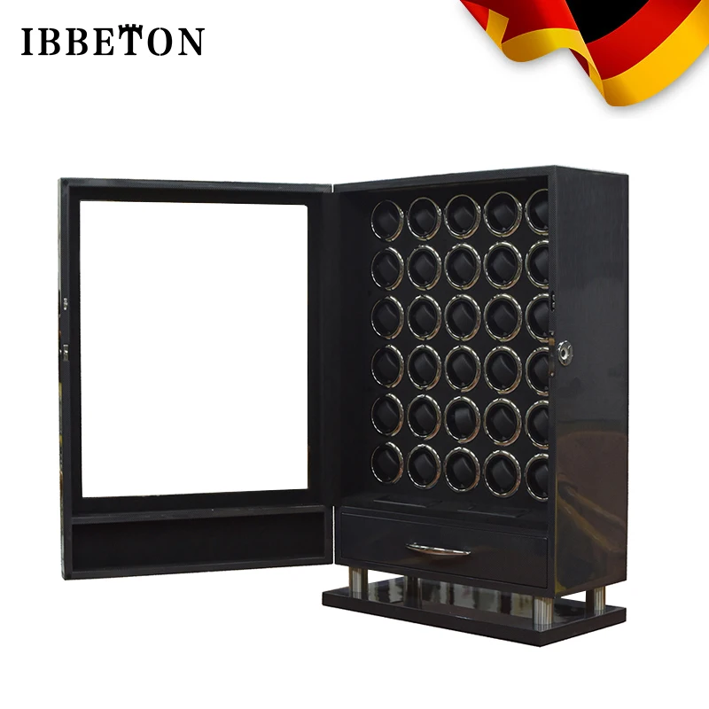 Luxusné automatické hodinky Winder 24 30 Slot Wood Mechanical Watch Box odtlačok prsty odomknutie LCD dotykovej obrazovky hodinky Storage Bezpečné box