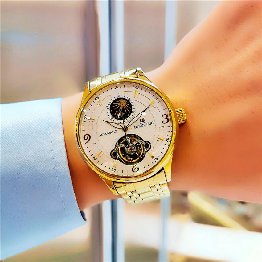 Luxusné automatické mechanické hodinky Pánske hodinky Módne hodinky z nehrdzavejúcej ocele Krásny dizajn nepremokavé náramkové hodinky dropshipping