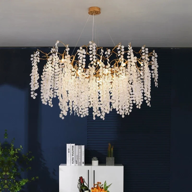 Luxusné hrozno krištáľový luster LED