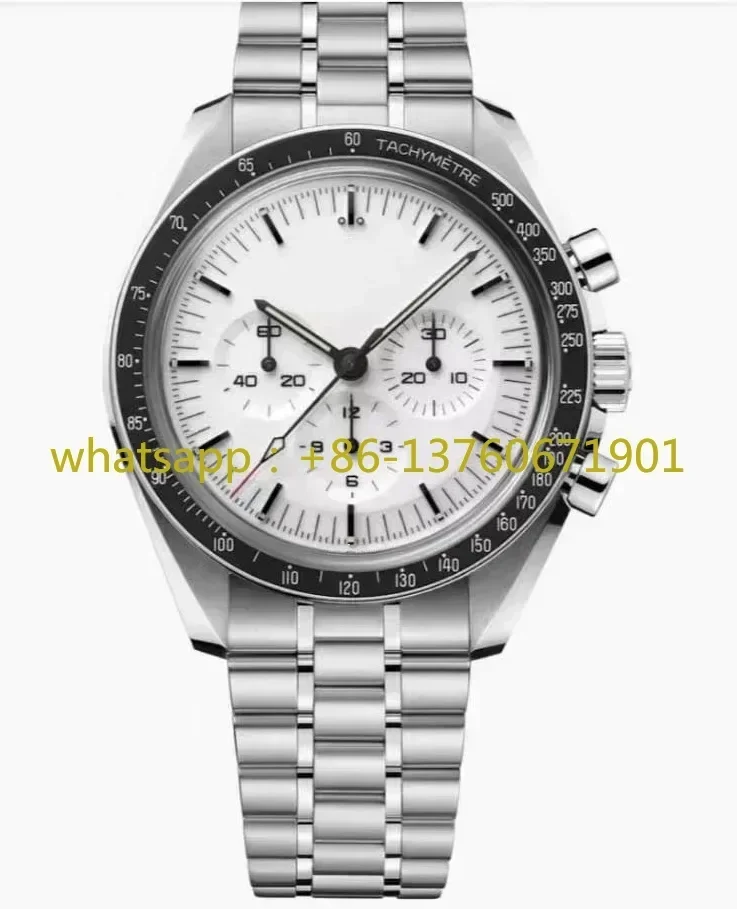 Luxusné nové pánske automatické mechanické hodinky 904L oceľové rýchlosti závody Luminát keramická čierna biela koža Športové náramky 40 mm