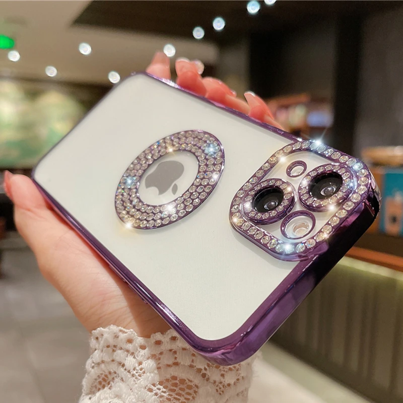 Luxusné pokovovacie bleskové trblietky Diamond Puzdro pre iPhone 16 15 14 13 12 11 11 Pro Max Leskiny šošovky Náhod