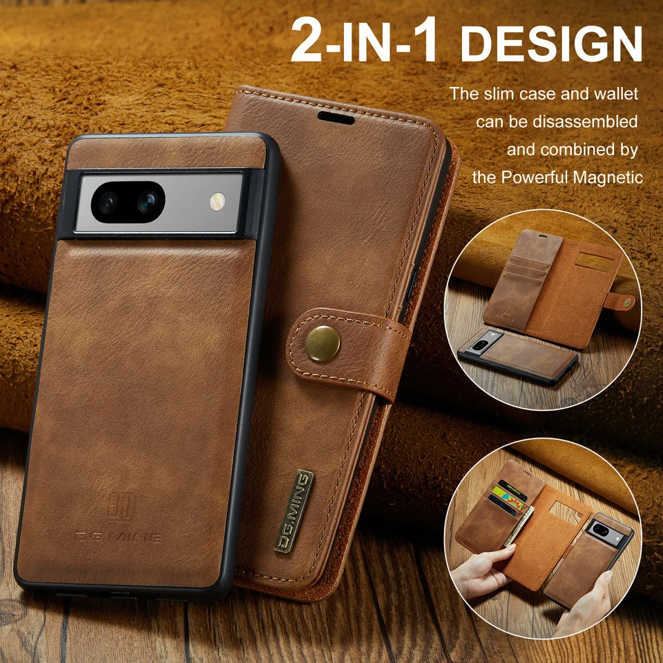Luxusné pravé kožené magnetické flip s peňaženkou Púzdro pre Google Pixel 6 7 8 9 Pro XL 8a 7a 6a 5a 5G karta slotu na kartu Shock odolný