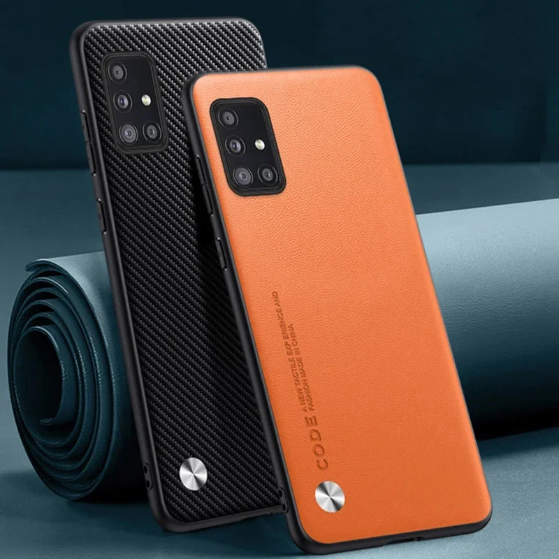 Luxusné puzdro na kožu pre Samsung Galaxy A51 A71 4G Zadný kryt Matt Silikone Full Protection Pase pre Samsung A51 A71 5G