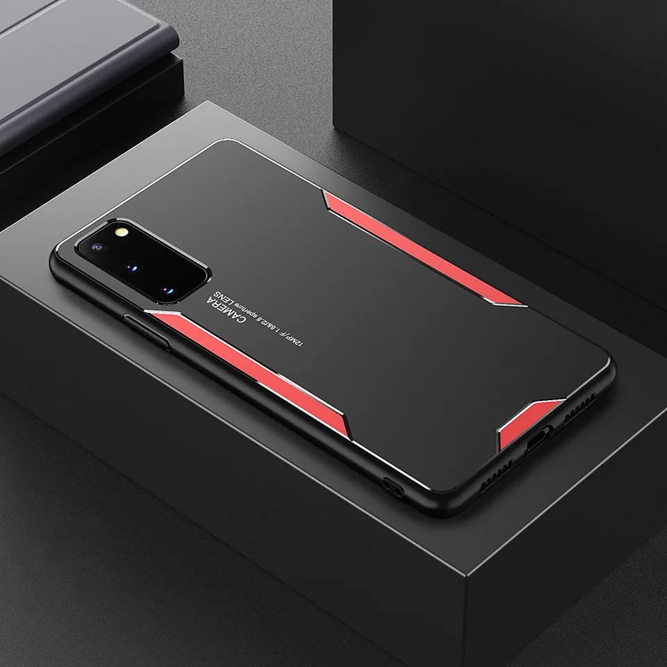 Luxusné puzdro na tvrdý kov pre Samsung Samsung Galaxy S8 S9 S10 S20 Plus Ultra Note 8 9 10 20 A51 A71 Mobilný kryt mobilného telefónu Zadný nárazník