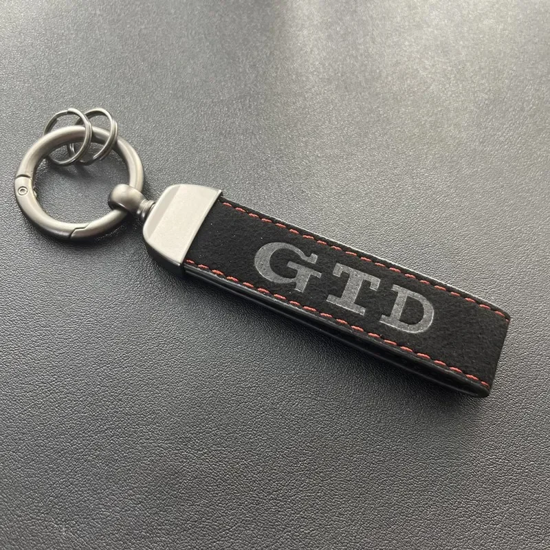 Luxusné semišové kožené kľúče kľúče kľúče prstene pre VW Volkswagen GTD Keychain Golf 4 5 6 7 8 MK7 MK5 MK6 Auto príslušenstva