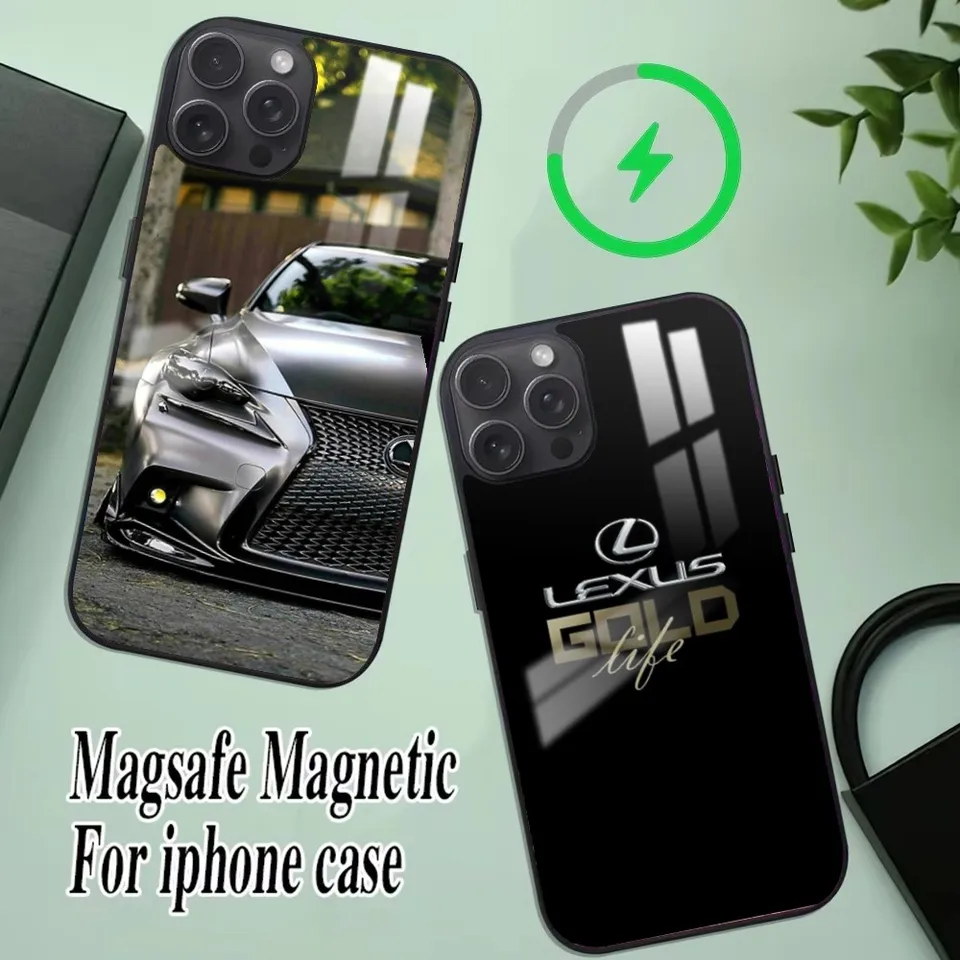 Luxusný automobil L-LEXUS-S MAGSAFE MAGNETICKÝ PASE COQUE COQUE pre iPhone 16 15 14 13 12 11 Pro XS Max Mini Plus Funda