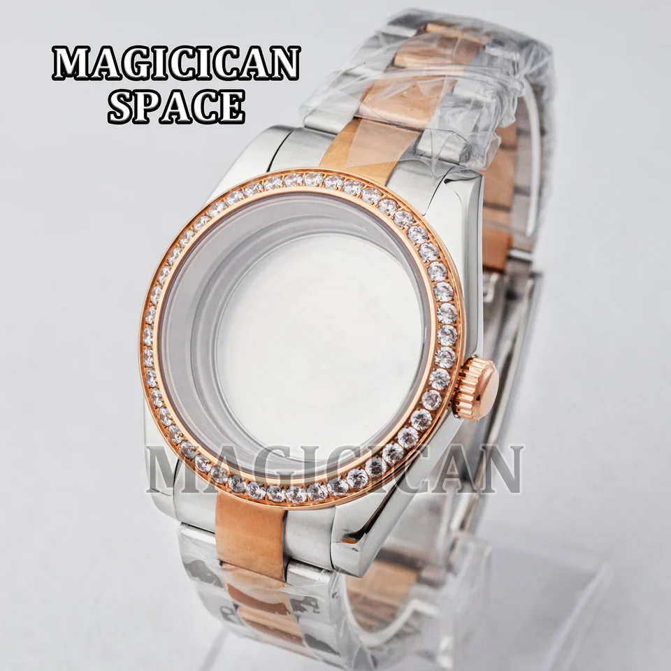 Luxusný diamant NH35 Case Case Case Bracelet Pase Band pre DatejustJust Watch Accessories Výmena