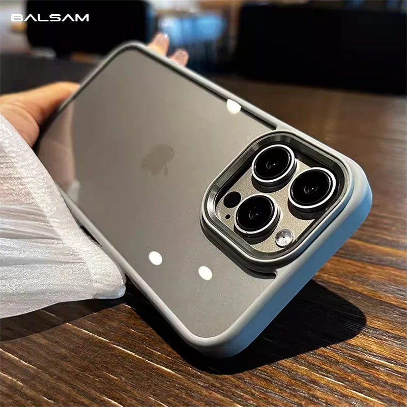 Luxusný hybridný mäkký nárazník tvrdý akrylový puzdro pre iPhone 15 14 13 12 11 11 Pro Max kovové šošovky kovový kruhový nárazový nepriestrelný brnenie Priehľadný kryt