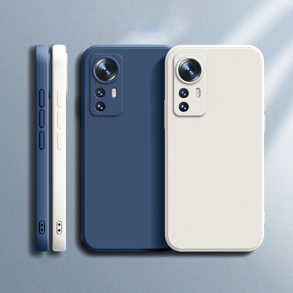 Luxusný kryt pre Xiaomi Mi 12S 12T Pro 12x Ultra Soft Square Liquid Silikone Mi 12 Lite 5G Tenký ochrana šošoviek Originálny puzdro