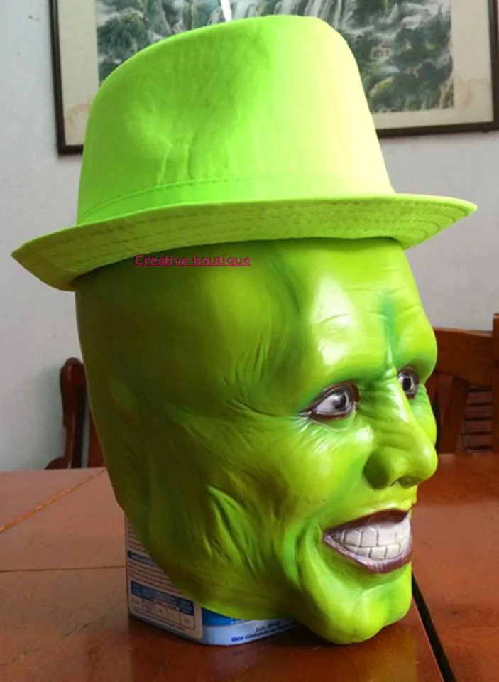 Luxusný latex slávny filmy Maska Jim Carrey Mask Mask Pánske ozdobné šaty superhrdina komiks dospelý