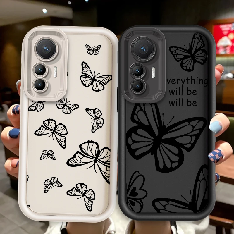 Luxusný matný motýľový rebrík pre rebrík pre Xiaomi Mi 14 12T 11 Lite POCO M3 X5 X4 F5 F4 F3 F2 GT PRO 5G Späťový puzdro