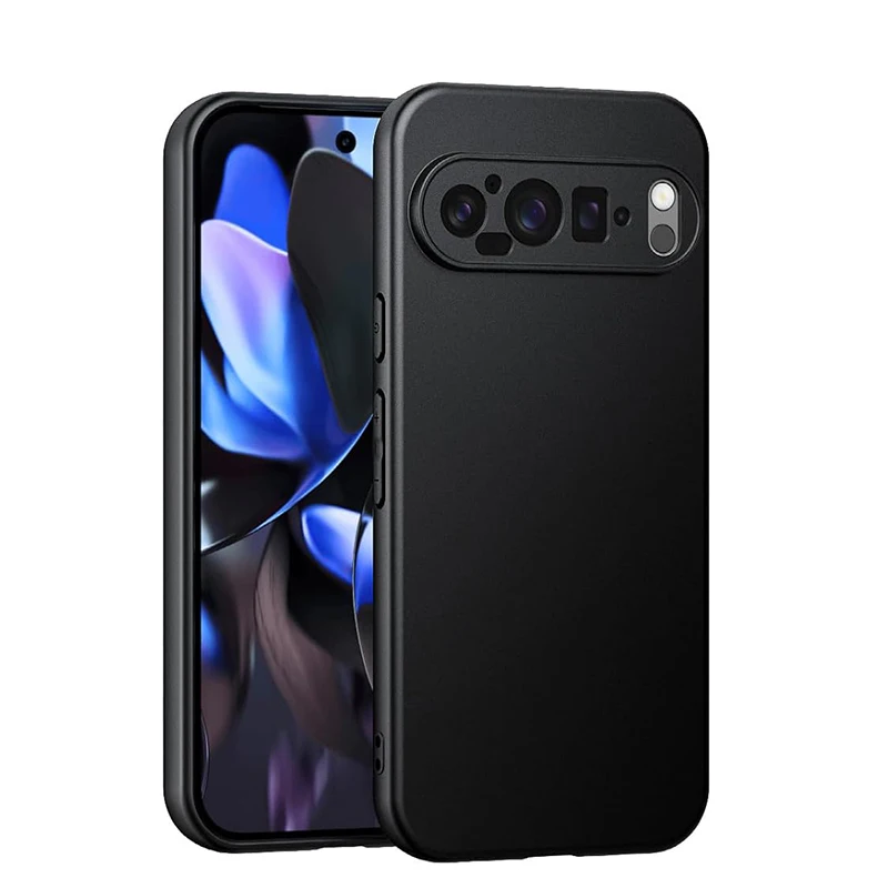 Luxusný matný silikónový mäkký puzdro pre Google Pixel 9 XL 8a 7 6A Pro Ultra tenký tuhý čierny matný gumový škrupina TPU Zadný kryt TPU